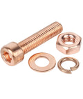 Stainless Steel Hex Socket Head Cap Screws And Nuts Kit With Flat And Spring Washers M3 To M8, SS304 Hardware Set For Indoor Outdoor Use, Built To Last Threads, Easy Tightening And Quick Adjustments. close-up of bolt, nut, washer