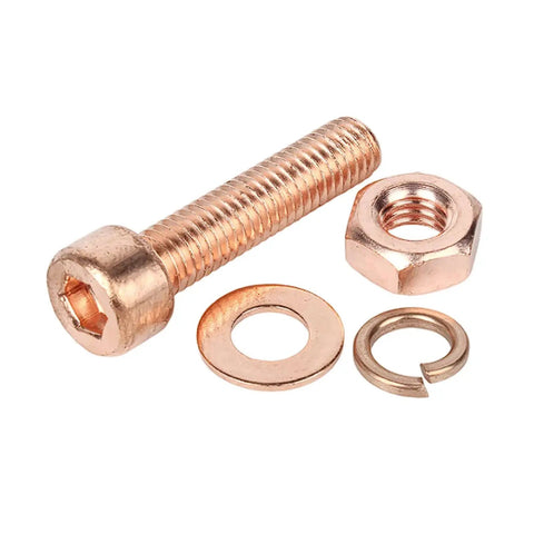 Stainless Steel Hex Socket Head Cap Screws And Nuts Kit With Flat And Spring Washers M3 To M8, SS304 Hardware Set For Indoor Outdoor Use, Built To Last Threads, Easy Tightening And Quick Adjustments. close-up of bolt, nut, washer