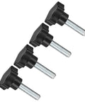Star Clamping Knobs M12 X 50mm With 48mm Heads For Lathe Machinery Black 4 Piece Thumb Screw Hand Knobs, threaded bolts