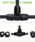 Six Pack Five Sixteenth Inch Drip Irrigation Tee Connectors Barbed Lock Fittings For Five Sixteenth Inch Tubing No Leak