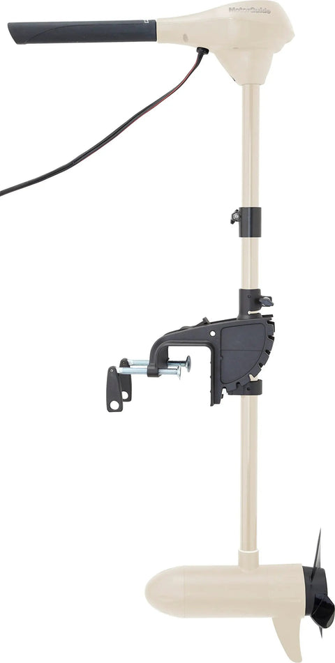 Chill On The Water With This Built Tough 45 Lb Peak Transom Mount Trolling Motor featuring twist tiller steering and fiberglass pole.