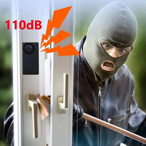 Wireless Anti Theft Vibration Alarm For Doors And Windows With 4 Sensors And 2 Remote Controls 110dB Loud Burglar Alarm for security