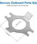 5 Piece Prop Tab Washer Kit For Quicksilver And Mariner Outboard Motors Pro Grade 14 76281 showing dimensions and design details
