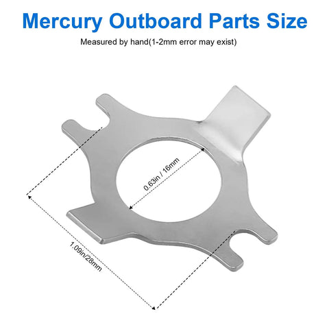 5 Piece Prop Tab Washer Kit For Quicksilver And Mariner Outboard Motors Pro Grade 14 76281 showing dimensions and design details