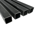 Four Pack 1 Inch By 1 Inch Mild Steel Square Tubing 16 Gauge 0.063 Inch Wall A36 Raw Steel Tube Built Tough For Construction Welding Repairs Made In USA, angled view