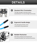 Details of Beefy Heavy Duty Battery Cable Lug Crimping Tool With Cutter Rotatable Jaw Six Crimp Sizes 10 8 6 4 2 1 AWG