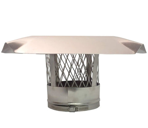 Smooth Wall Chimney Liner Insert Kit, 8 Foot By 15 Foot Flexible Stainless Steel Flue Pipe With Premium Quilted Blanket Insulation, Heavy Gauge 316 Steel For Masonry Hearths, Rain cap with mesh for chimney system.