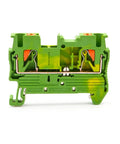 10 Pack Grounding Terminal Block 2.5mm2 DIN Rail With Compact Spring Clamp for easy wiring and safe grounding in industrial setups.