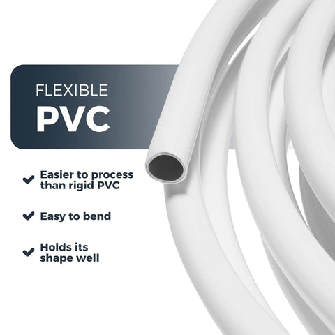 Close-up of 32ft 16mm Flexible Dope Craft Pipe Tubing Durable SemiRigid For Fake Flowers And Floral Wedding Decor.