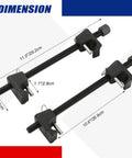 Macpherson Strut Spring Compressor Set Heavy Duty 2-Piece Coil Spring Remover And Installer Tool with measurements shown.
