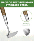 Long Handled Sickle Hoe For Easy Weeding In Tight Beds 58 Inch Japanese Stainless Steel Scraper Hoe blade and wooden handle