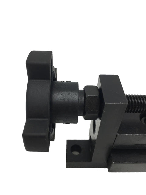Close-up of Pro Grade Handy Manual Bench Mounted Mini Universal Bending Bender With Hardened Tool Steel, showing rotation mechanism.