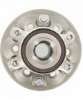 Front view of Front Axle Bearing And Hub Assembly For Chevrolet Colorado And GMC Canyon 2004 To 2013 Beefed Up One Piece Wheel Hub