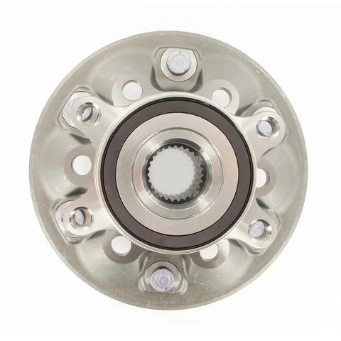 Front view of Front Axle Bearing And Hub Assembly For Chevrolet Colorado And GMC Canyon 2004 To 2013 Beefed Up One Piece Wheel Hub