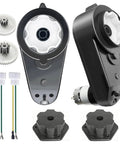 2 Pack RS555 High Torque Motor Gearbox Upgrade Kit For 18V 21V Ride On Toys With Coupler Beef Up Your Ride On Toys Replacement Parts Fits 18V 21V Power Wheels Style Motors Easy Bolt In Conversion Black showing components