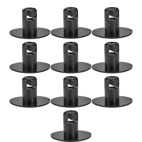 Extra Large Plastic Quarter Turn Fasteners Pack Of 10 Quick Grab Bump Latches, black plastic latches arranged in two rows.