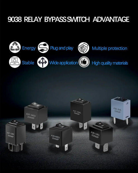 Plug And Play 9038 Relay Bypass Switch Kit Replace 9036 9037 For Domestic GM BMW Audi Chrysler and more, 6 pack display