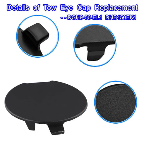 Mazda CX 30 Rear Bumper Tow Hook Eye Cap Cover Black Textured Finish Slick Look Replacement for 2020 2021 2022 2023 Models