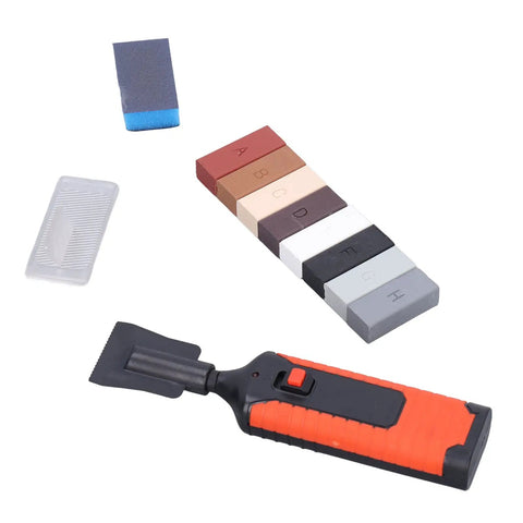 DIY Tile Repair Kit With 8 Color Wax Blocks And Electric Heating Pen, Easy Home Fix For Ceramic Porcelain Walls, Small Potholes And Nail Holes On Tile Or Stone, Fast, Clean, Pro Like Results