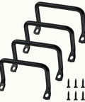 Matte Black Cabinet Hardware Handle Pull Set Of 4 For Cabinets And Drawers with screws, solid iron, 11x6 cm, vintage design.