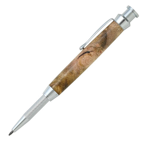 Chrome Mechanical Carpenter Pencil Woodturning Project Kit With Top Shelf Heavy Metal Hardware For Lathe Building And Custom Tool Creation Boss Level Gear