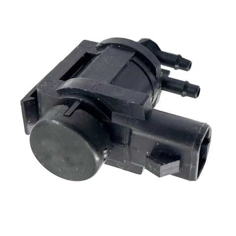 Automotive vacuum hub lock actuator, black plastic with two hose ports for 4x4 hubs