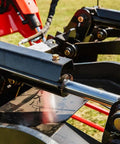 Close-up of 72 Inch Manure Tine Grapple Bucket Attachment with SSQA Hay Spear Frame, showing twin 3000 PSI cylinders