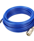 Heavy Duty Polyurethane Pneumatic Hose High Pressure Fiber Reinforced Air Tubing Pro Shop Compressor Line Tough As Nails Grind Ready Workhorse Build 10Mm X 6.5Mm 30 Meter Length coiled blue tubing with connector