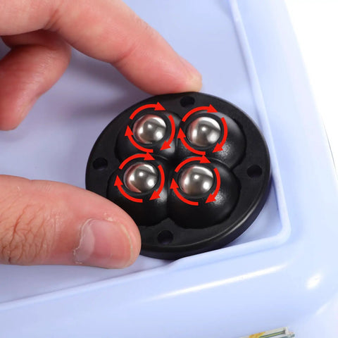 Close-up of Swivel Caster Wheels 360 Degree Rotation Self Adhesive 12pcs Mini showing stainless steel rolling balls and adhesive base.