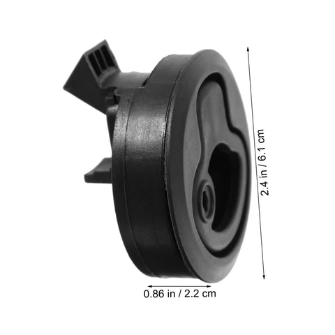Close-up of black flush pull boat latch, 2.4 in tall by 0.86 in wide, marine-grade hatch hardware