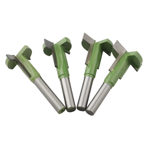 Heavy Duty Hard Alloy T Slot Cutters 8mm Shank For Woodworking: 4 precision router bits with green handles and steel shafts.