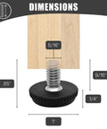 Close-up of 24 Pack Adjustable Leveling Feet With 5/16-18 Thread showing dimensions and thread detail for patio furniture leveling.