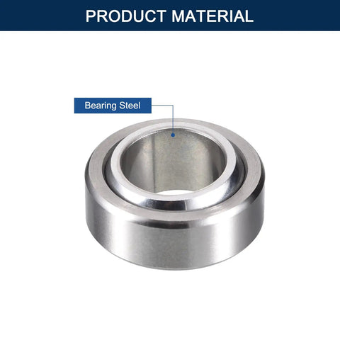 Badass GE15C Radial Spherical Plain Bearings 15Mm X 26Mm X 12Mm Self Lubricating Sealed Steel Bushings showing bearing steel material.