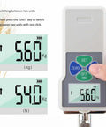 Top Shelf Digital Grain Hardness Meter For Wheat And Rice Featuring Knockout Precision And Straight Up Reliability For Lab Or Farm Testing With Dual Unit Switching To Nail Harvest Quality Every Single Season display showing kg and N unit switching.