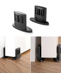 Sliding Barn Door Floor Guide For Bottom Installations, Adjustable Wall Mounted Guide With Flexible Double Wheel Design, 4 Pack