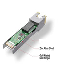 Easy Plug And Play SFP Copper Module With RJ45 Port For 100M Fiber Optic Transceiver In Your Ethernet Switch, 2.5G Ready, One Pack, Solid Dope Build For Fast Reliable Networking, zinc alloy shell, gold plated gold finger