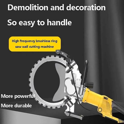 Knockout 290mm Electric Concrete Cutter Saw With 8000W Brushless Motor For Brick Stone Granite Wall Slotting showing detailed cutting blade.