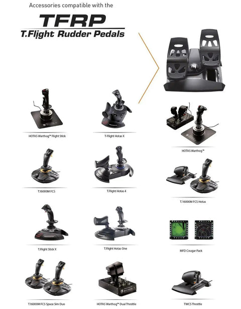 Compatible accessories for Precision Flight Sim Rudder Pedals for PS5, Xbox, and PC With Long Travel Axis.