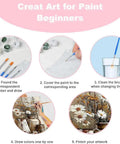 Steps to complete Floral Paint By Numbers Kit For Adults And Beginners Two Pack with framed canvases and paints.