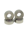 Close-up of 10 Pack SMR115 ZZ 5x11x4 mm stainless steel bearings for RC cars and reels MR115Z miniature ball bearings with ZZ shields.