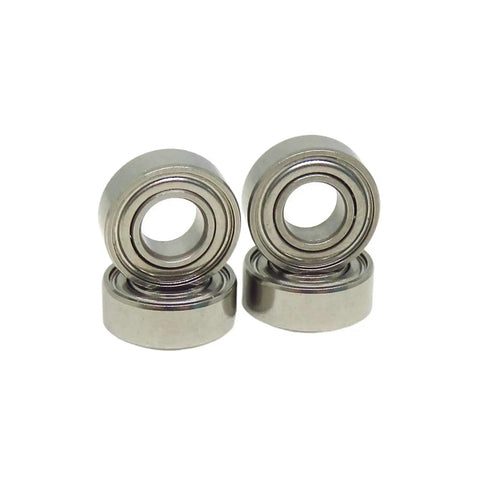 Close-up of 10 Pack SMR115 ZZ 5x11x4 mm stainless steel bearings for RC cars and reels MR115Z miniature ball bearings with ZZ shields.