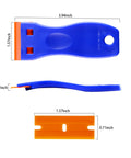 4 Piece Plastic Razor Blade Scraper Set With 120 Replacement Blades For Glass, Windows, Cars, And Auto Detailing