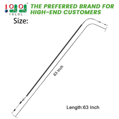Golf Cart Shift Cable For Club Car DS Gas Models From 1984 Through 1997 Replacement Transmission Cable 63 Inch Length For Forward And Reverse Shifting OEM 1012326 1013085 1018510 02, 63-inch cable shown
