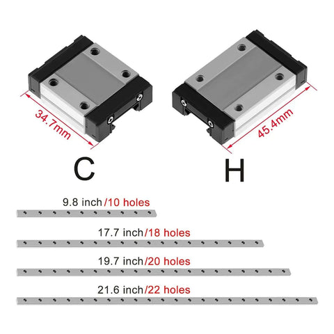 Grab This High Precision Mgn7C Linear Rail Guide Kit Featuring 100mm To 800mm Length Options With Smooth Black Slider For Super Stable Motion And Ultra Low Friction In Your Next Machining Or Robotics Build Project. MGN7C rail blocks and predrilled rails