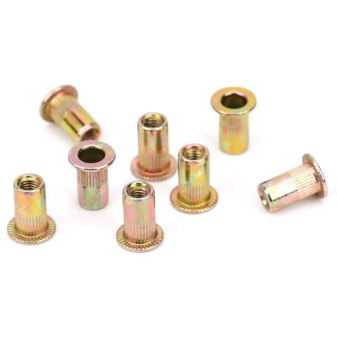 200 Piece Zinc Colored M3 Rivet Nut Fastener Kit With Threaded Inserts For Metal Panels And Pipes Galvanized Finish For Oxidation Resistance And Durable Heavy Duty Hardware Fittings For DIY Projects., zinc-plated M3 rivet nuts
