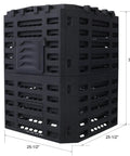 Side view of 90 Gallon Garden Compost Bin Aerated For Fast No Fuss Easy Assembly Outdoor Composting Built From Premium Recycled Plastic.