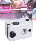 Five Piece Metal Heat Block Set For 3D Printers, Standard Universal Size, Spare Replacement Parts With Hex Wrench, Durable Heater Blocks For Continuous Printing, Easy Maintenance, Industrial Grade Printer Accessories. Metal heater block for 3D printer hotend