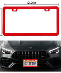 2 Pack Aluminum License Plate Frame For Cars And Trucks Dope Rust Proof Front And Rear Holder Cover, Red, 12.2x6.3 in