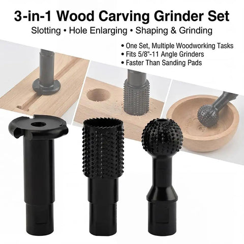 3 Piece Sphere Rotary Burr Set For Wood Carving And Grinding Upgraded Ball Gouges With 5/8-11 Thread; burrs, wood carving demo