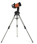NexStar 5SE Schmidt-Cassegrain Telescope Bundle With Eyepiece Kit displayed on tripod, showing 5 inch aperture and computerized mount.